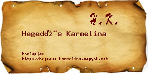 Hegedűs Karmelina névjegykártya